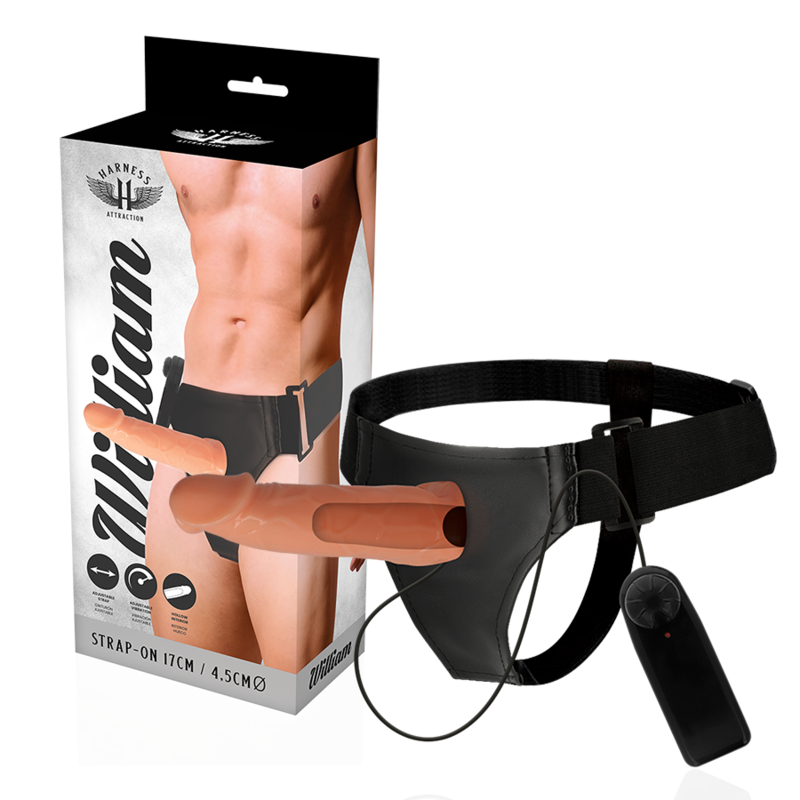 HARNESS ATTRACTION – WILLIAN HOLLOW RNES CON VIBRATORE 17 X 4,5 CM