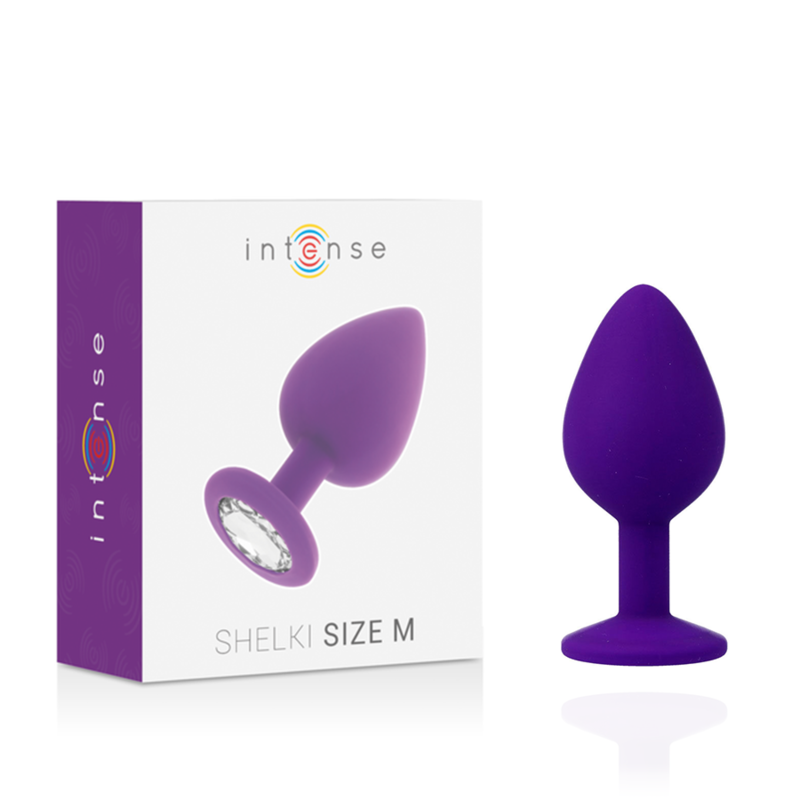 Plug anale medio 8 x 3,5 cm in silicone lilla SHELKI M INTENSE