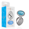 Plug anale in metallo alluminio diamante blue INTENSE tg L