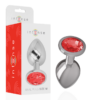 INTENSE - PLUG ANALE IN METALLO CON VETRO ROSSO TAGLIA M - immagine 2