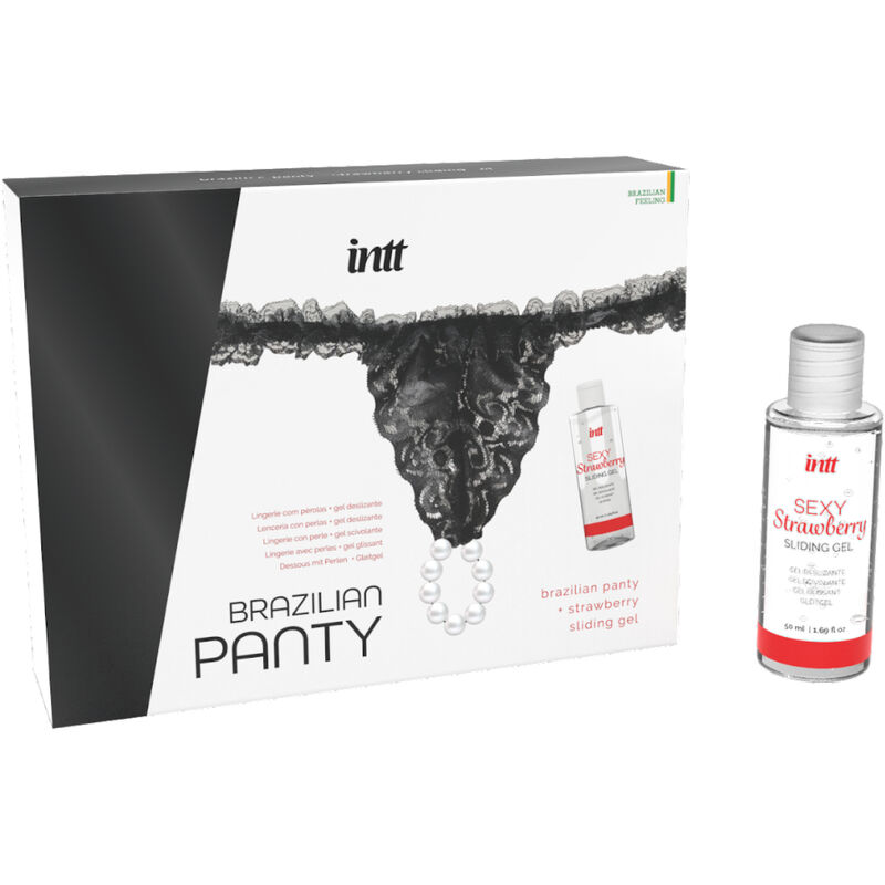 INTT RELEASES – SLIP NERO BRASILIANO CON PERLE E GEL LUBRIFICANTE 50 ML