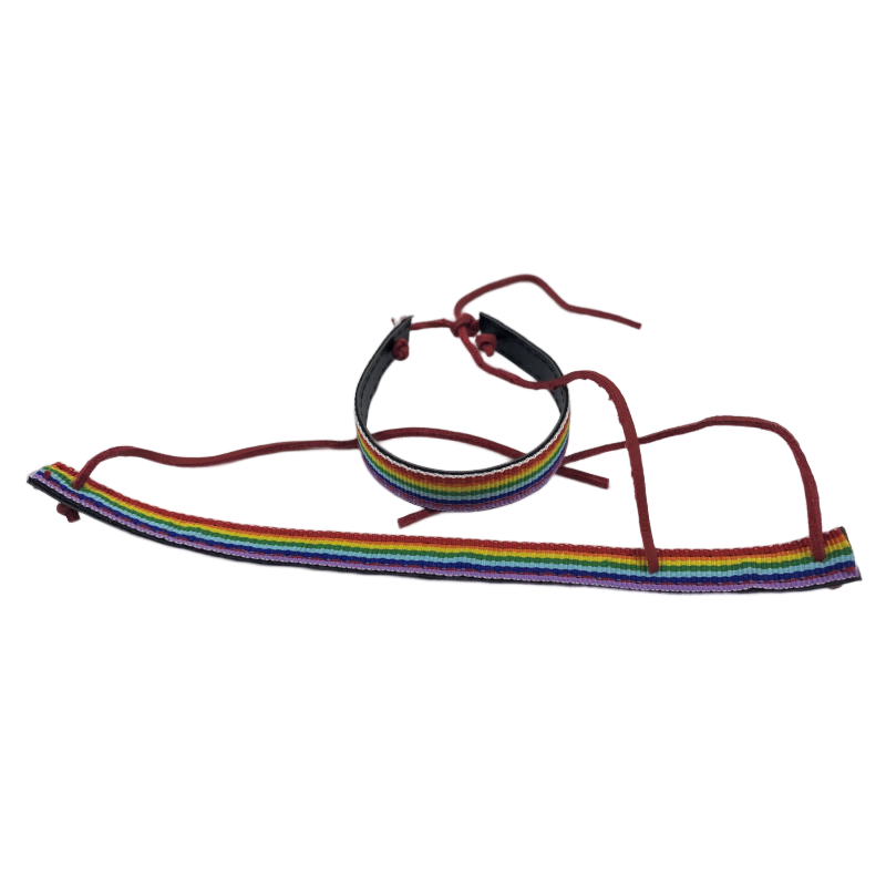 PRIDE – BRACCIALE IN PELLE NERA LGBT FLAG