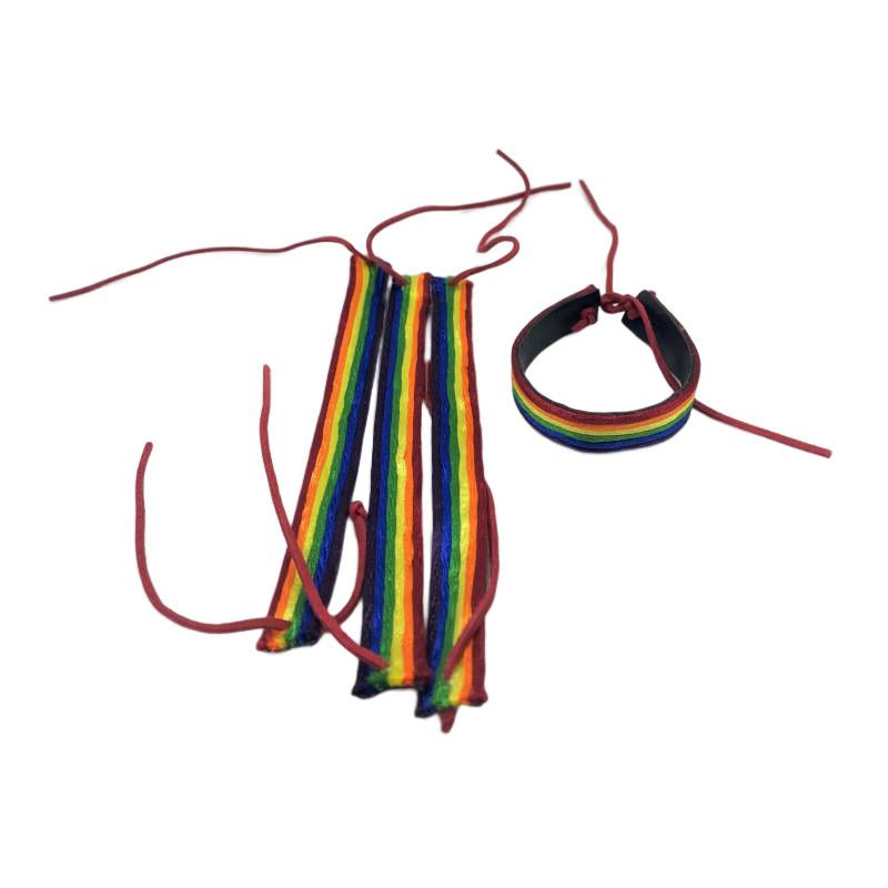PRIDE – LGTB FLAG LEATHER BRACELET