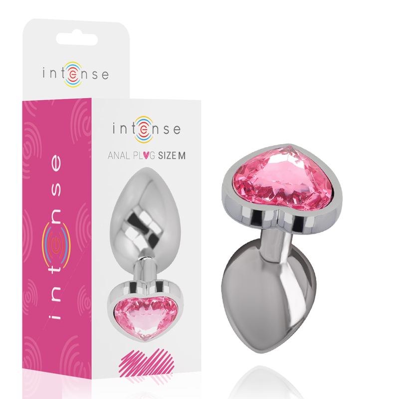 INTENSE – PLUG ANALE IN METALLO ALLUMINIO CUORE ROSA TAGLIA M