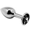 Plug anale metallo liscio con base nera Misura-L ALIVE