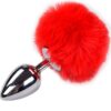 Plug anale liscio Ø 3,5 con coda di coniglio rossa ALIVE