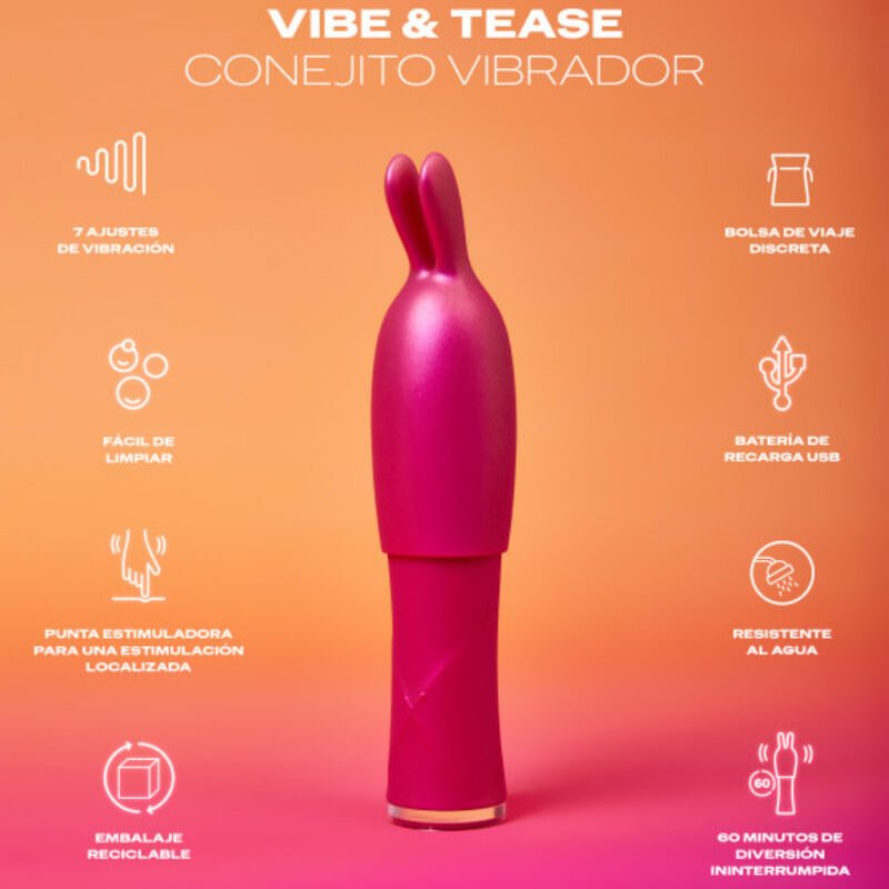 Vibratore rabbit per clitoride ricaricabile rosa DUREX