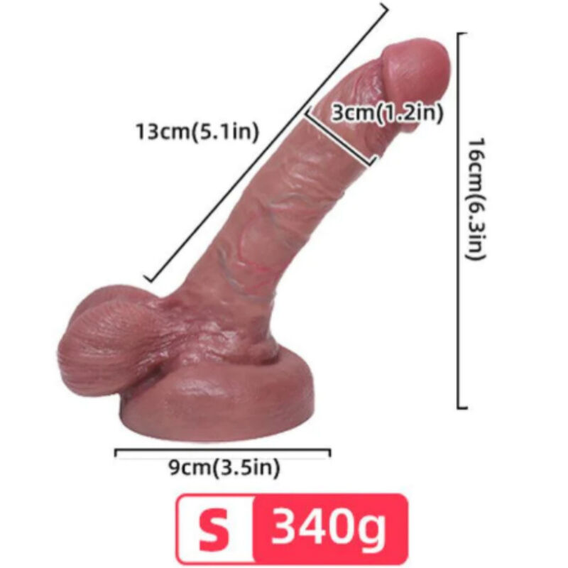 Dildo realistico da 13 cm in silicone liquido con testicoli ARMONY