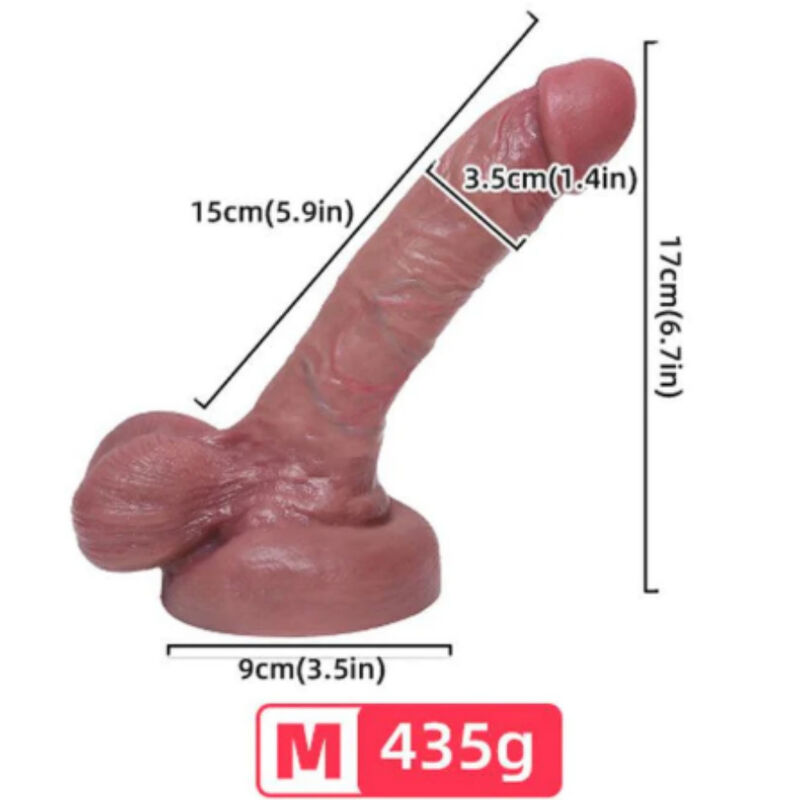 Dildo realistico da 15 cm in silicone liquido con testicoli ARMONY