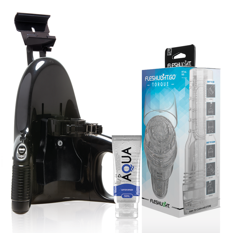 FLESHLIGHT – GO MASTURBADOR TORQUE ICE + LANCIO UNIVERSALE + LUBRIFICANTE DI QUALITÀ AQUA 50 ML