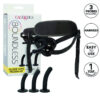 Imbracatura strapon con 3 dildo curvi intercambiabili CALEXOTICS