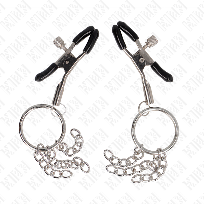 KINK – MORSETTO PER CAPEZZOLO O RING E CATENELLA ARGENTO 6 CM