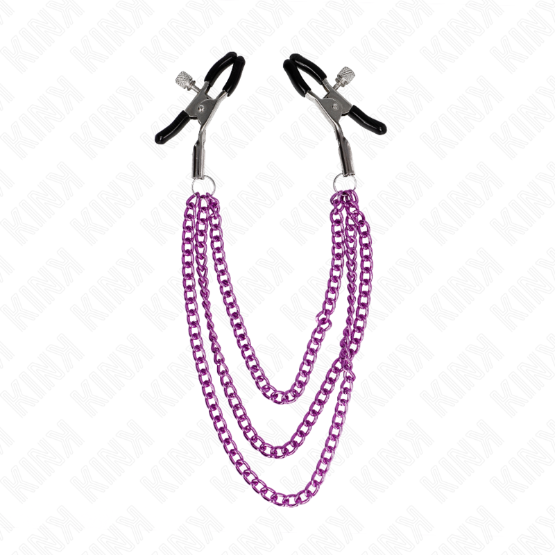 KINK – PINZE PER CAPEzzoli CON 3 CATENE VIOLA 20/23/28 CM