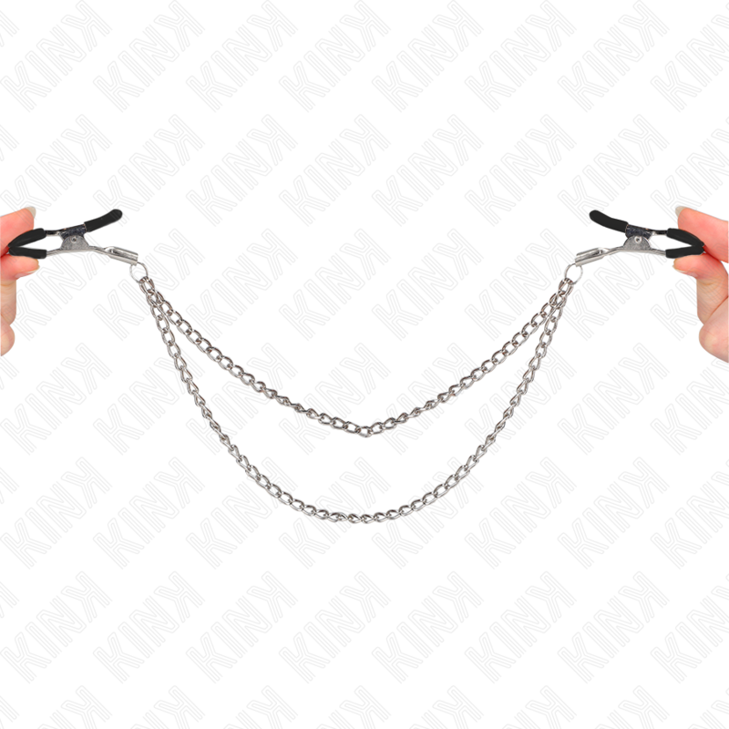 KINK – PINZE PER CAPEzzoli CON 2 CATENE SPESSE ARGENTO 20/23 CM