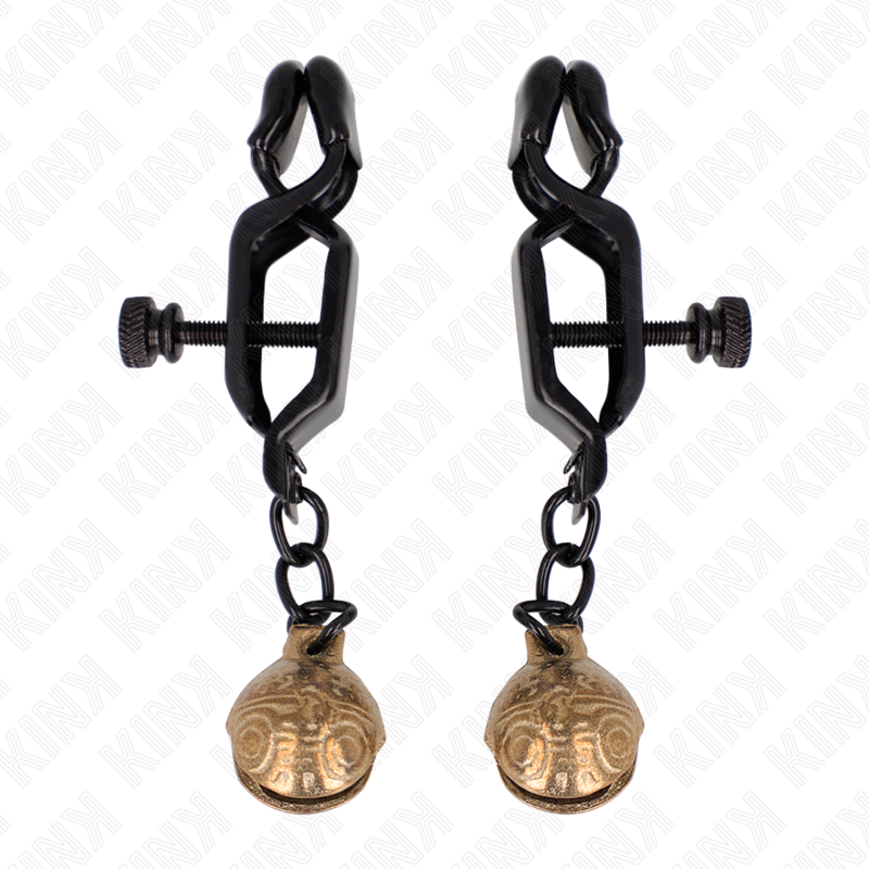 KINK – MORSETTI PER CAPEZZOLI STILE BELL JAW NERO 7 CM