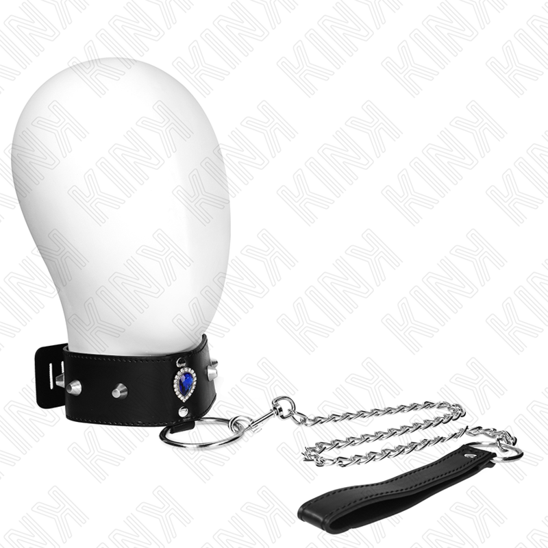 KINK – COLLANA 65 CM CON CINTURINO CON DIAMANTI BLU REGOLABILE 36-43 CM X 5 CM