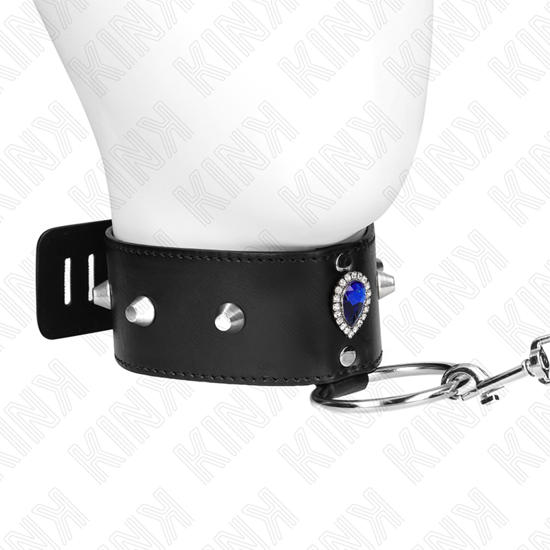 KINK – COLLANA 65 CM CON CINTURINO CON DIAMANTI BLU REGOLABILE 36-43 CM X 5 CM