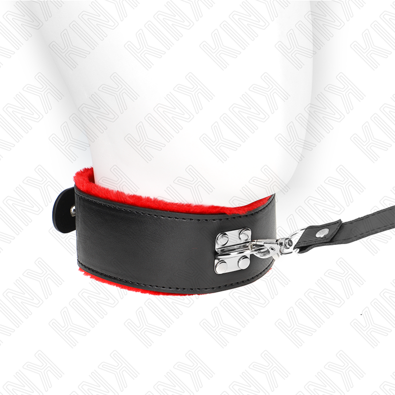 KINK – COLLANA CON CINTURA 116 CM CON CINTURINO IN PELLE ROSSO REGOLABILE 40-48 CM X 6 CM