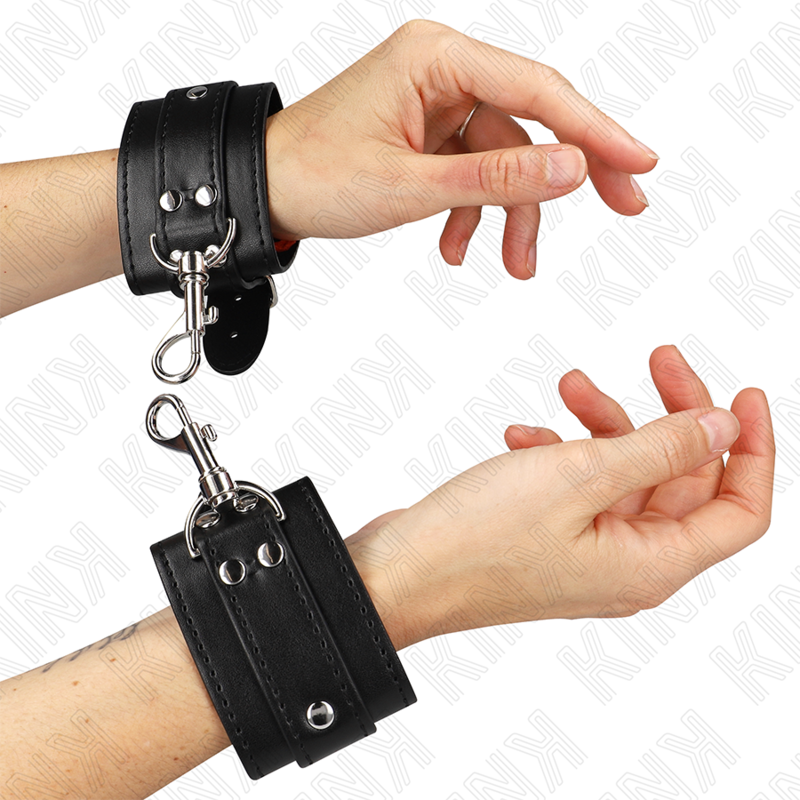 KINK – RESISTENZA DA POLSO PER DUNGEON CON CHIUSURA NERA REGOLABILE 21-28 CM X 5,5 CM