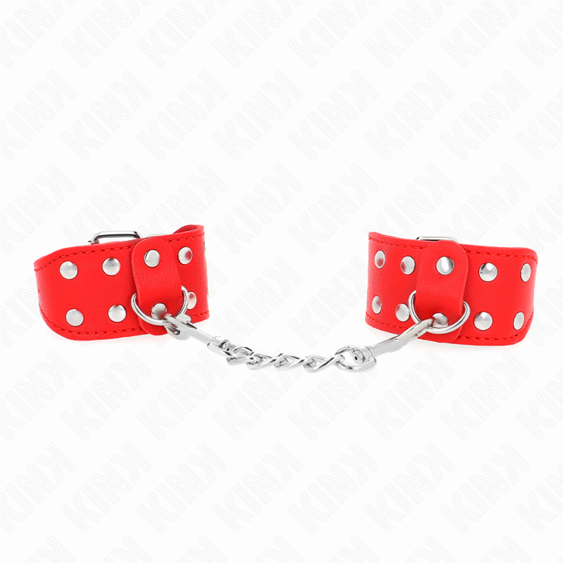 KINK – BRACCIALI CON DOPPIA LINEA DI BORCHIE REGOLABILI ROSSO