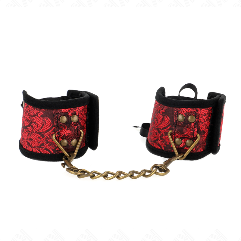 KINK – RESISTENZA DA POLSO SCANDALO DETTAGLI IN PIZZO ROSSO-NERO 24,5 CM X 6,5 CM