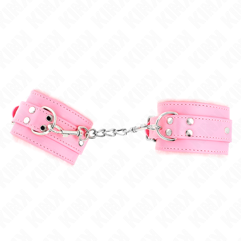 KINK – RESISTENZA DA POLSO IMBOTTITA IN PELLICCIA ROSA CON CINTURA ROSA REGOLABILE 17-29 CM X 6 CM