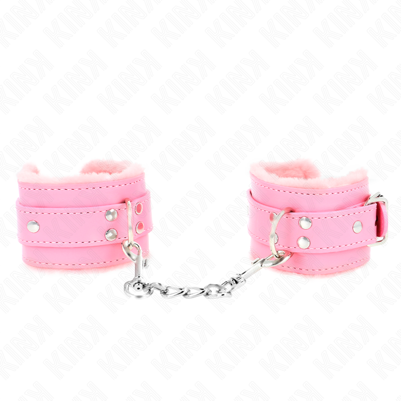 KINK – RESISTENZA DA POLSO IMBOTTITA IN PELLICCIA ROSA CON CINTURA ROSA REGOLABILE 17-29 CM X 6 CM