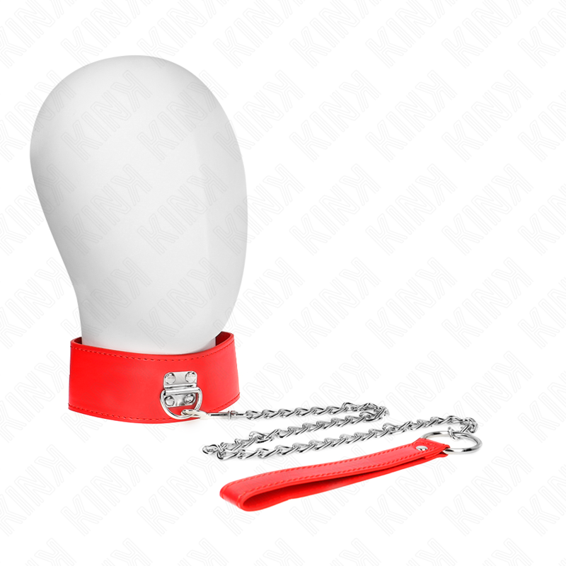 KINK – COLLANA CON CINTURA 65 CM CON LARGO CINTURINO ROSSO REGOLABILE 33,5-41 CM X 5 CM