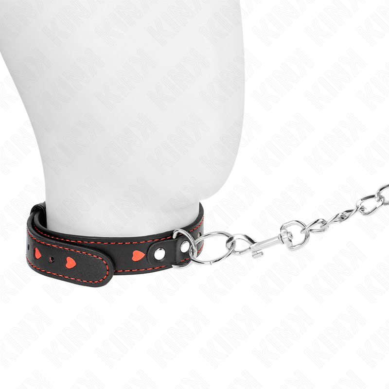 KINK – COLLANA CON CINTURINO 65 CM DETTAGLI CUORE 52,5 X 2,5 CM