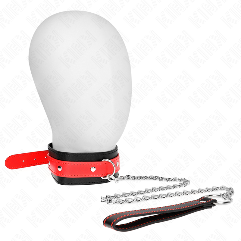 KINK – COLLANA CON CINTURINO ROSSO 65 CM REGOLABILE 36-43 CM X 5 CM