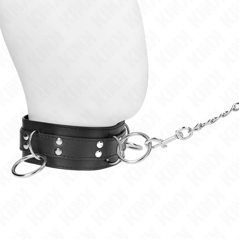 KINK – COLLANA SCHIAVITÙ 3 ANELLI CON CINTURINO 80 CM 53 X 5 CM