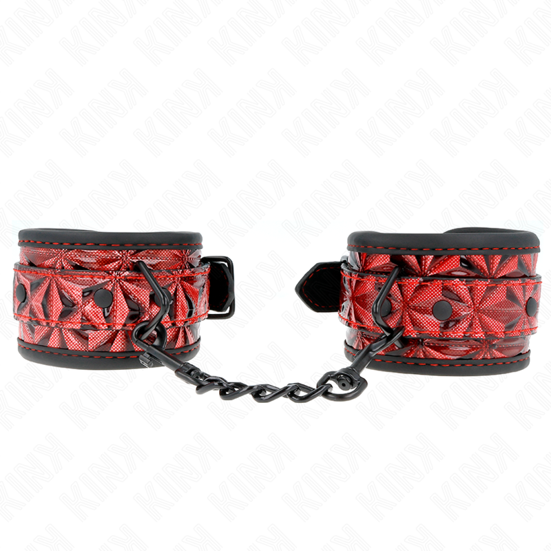 Polsiere rosse con motivo a diamanti regolabili 17/26 cm x 5,5 cm KINK