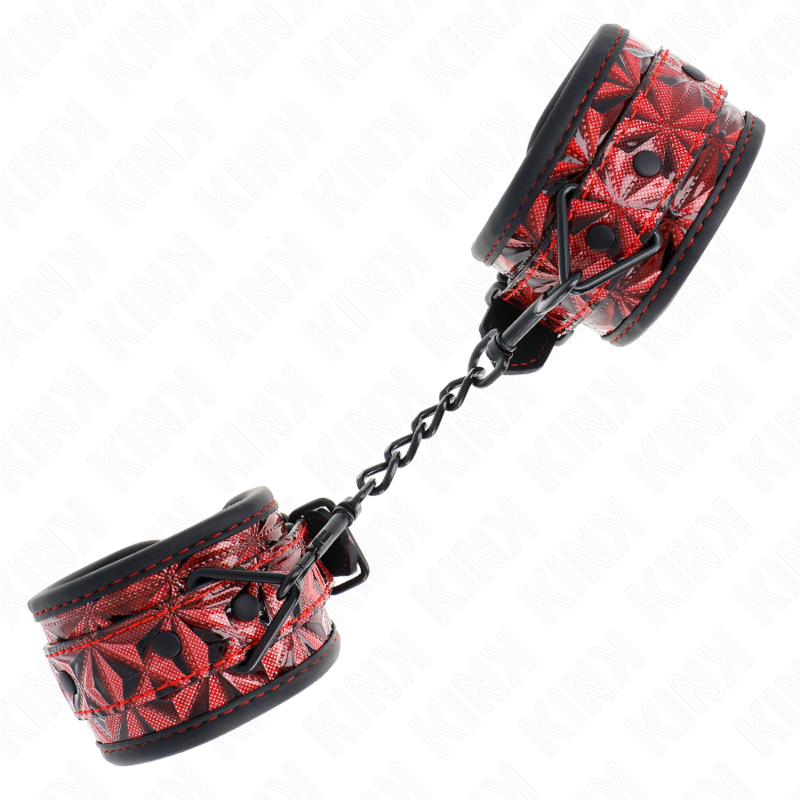 Polsiere rosse con motivo a diamanti regolabili 17/26 cm x 5,5 cm KINK