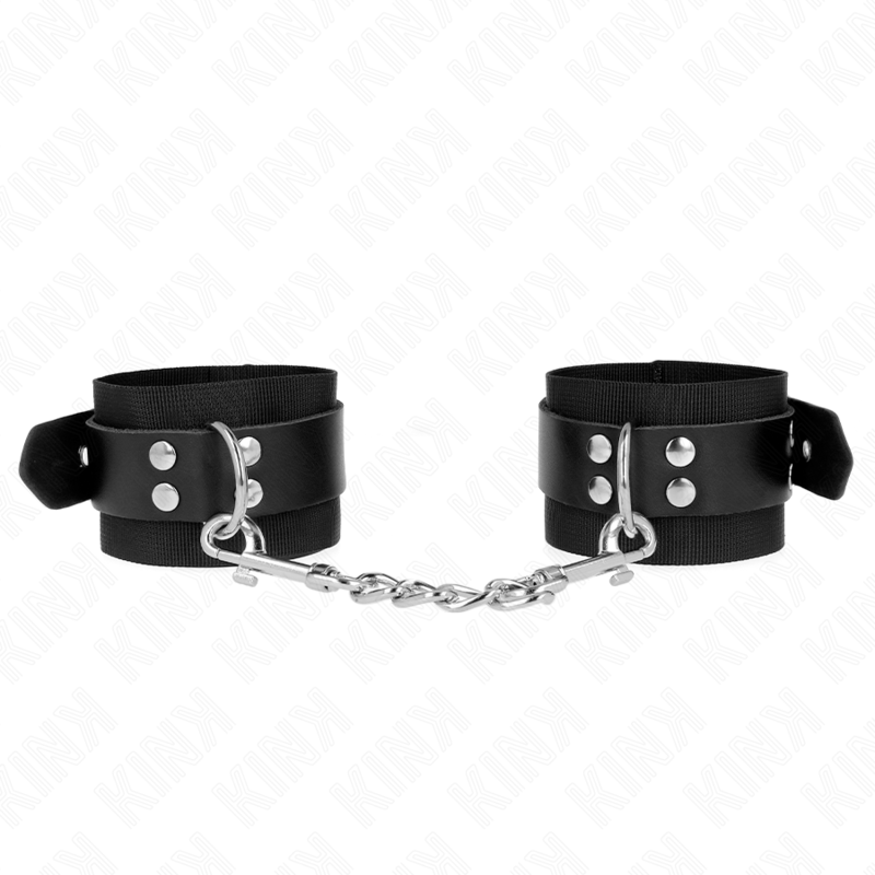 KINK – RESISTENZA DA POLSO IN NYLON NERO CON CINTURA IN PELLE NERA REGOLABILE 19-29 CM X 5,1 CM