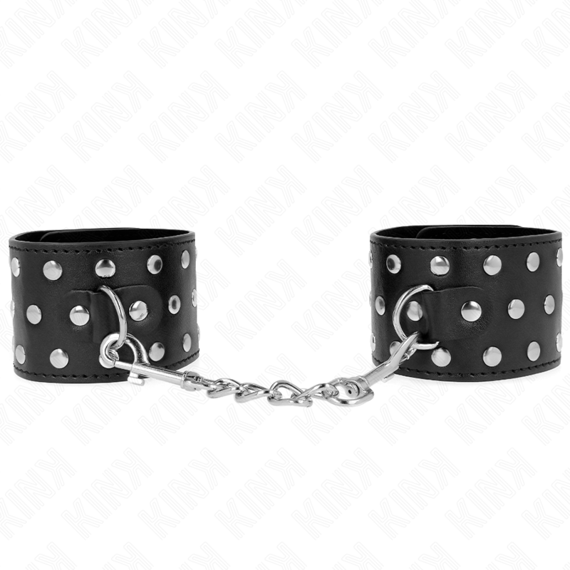 Polsiere nere con borchie regolabili 19/24 cm x 5,5 cm KINK