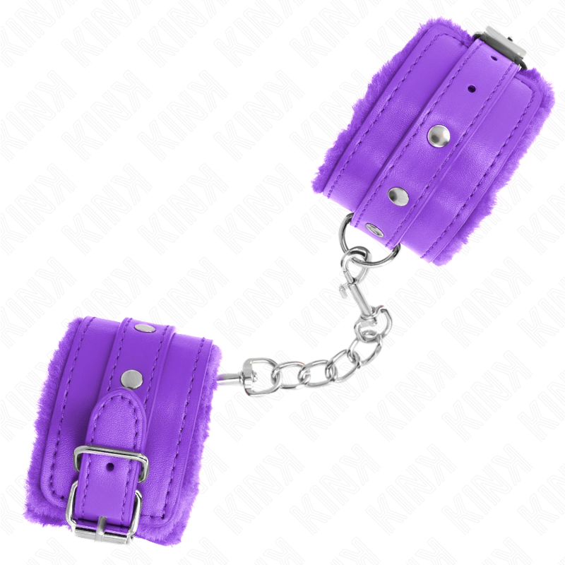 KINK – POGGIPOLSI PREMIUM IMBOTTITI IN PELLICCIA VIOLA CON CINTURA VIOLA REGOLABILE 17-29 CM X 6 CM