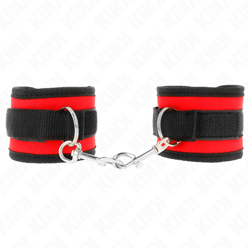 KINK – TENUTA DA POLSO IN NYLON HOOKLOOP ROSSO-NERO MODELLO 2 REGOLABILE 18-35 CM X 6 CM