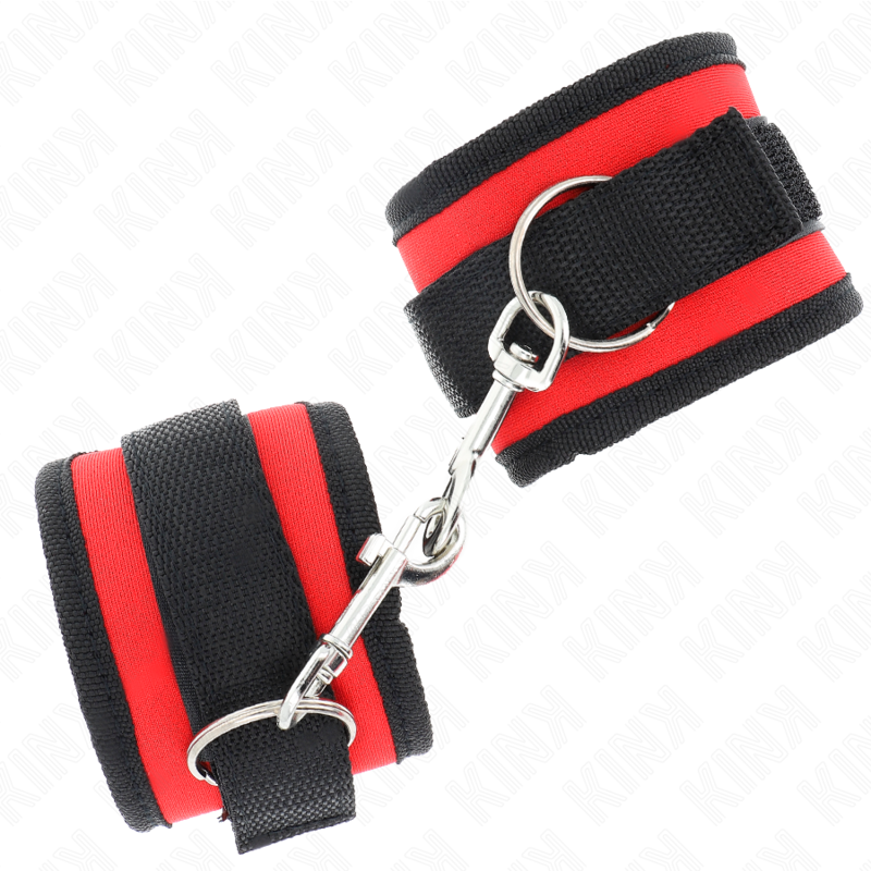 KINK – TENUTA DA POLSO IN NYLON HOOKLOOP ROSSO-NERO MODELLO 2 REGOLABILE 18-35 CM X 6 CM