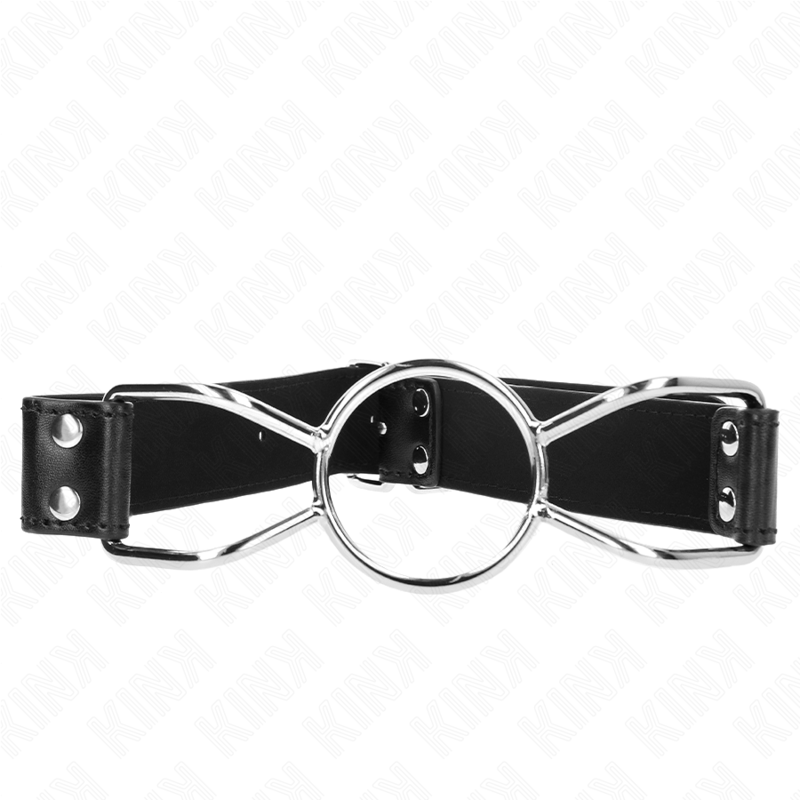 O-Ring Gag ‘Ragno’ in metallo Ø 5 cm con cinturino nero 60×3 cm KINK