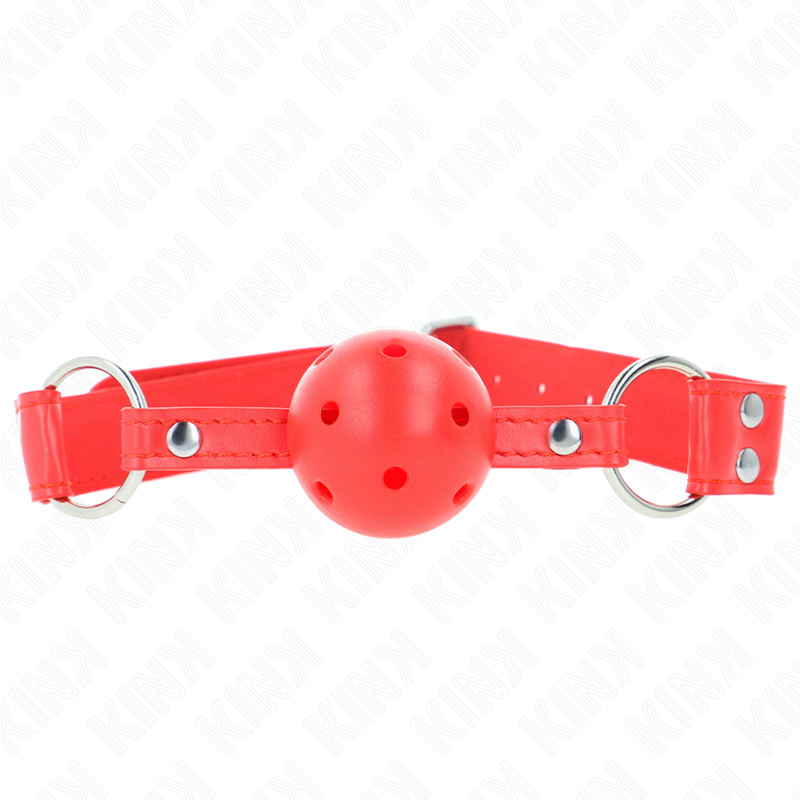 KINK – BALL GAG COMPLETO ROSSO CAVO DURO 62 x 2 CM