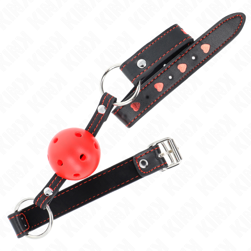 KINK – BALL GAG HOLLOW HARD ROSSO MODELLO 2 65 x 2,5 CM