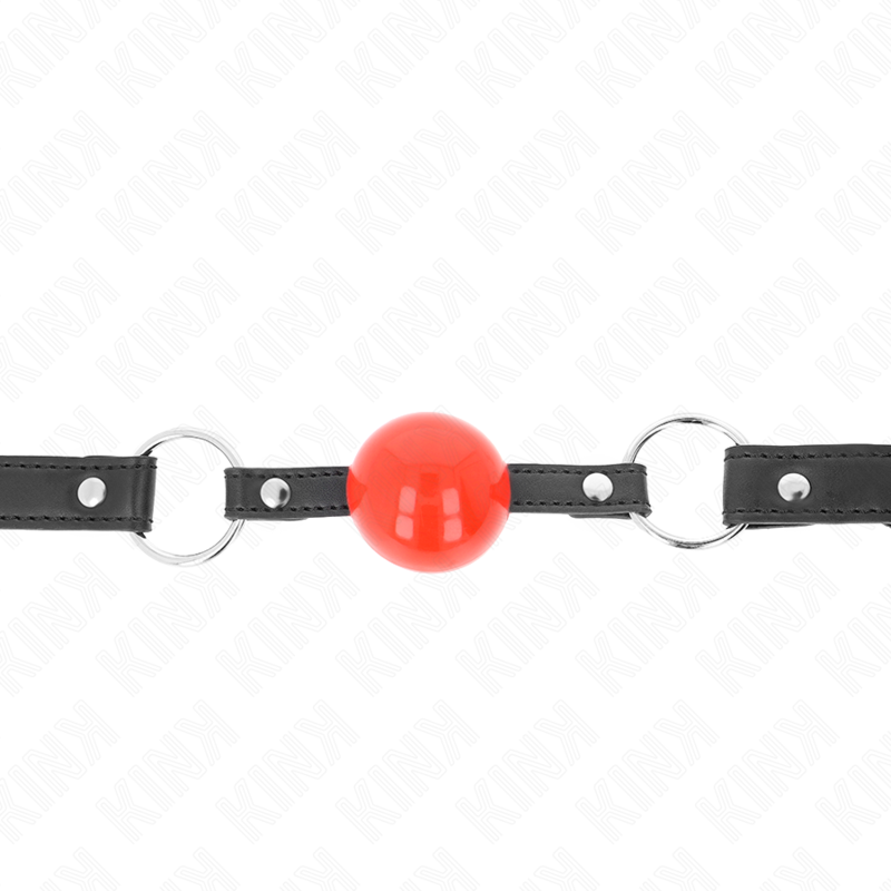 KINK – BALL 4 CM GAG CON SERRATURA SFERA ROSSA CINTURINO NERO 60 x 2 CM