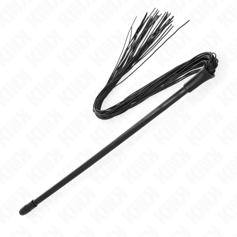 Frusta flogger in silicone nero da 60 cm con fili sottili KINK