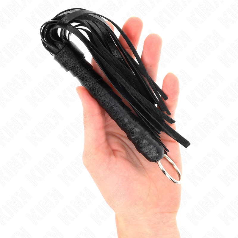 Mini frusta flogger nera da 28 cm KINK