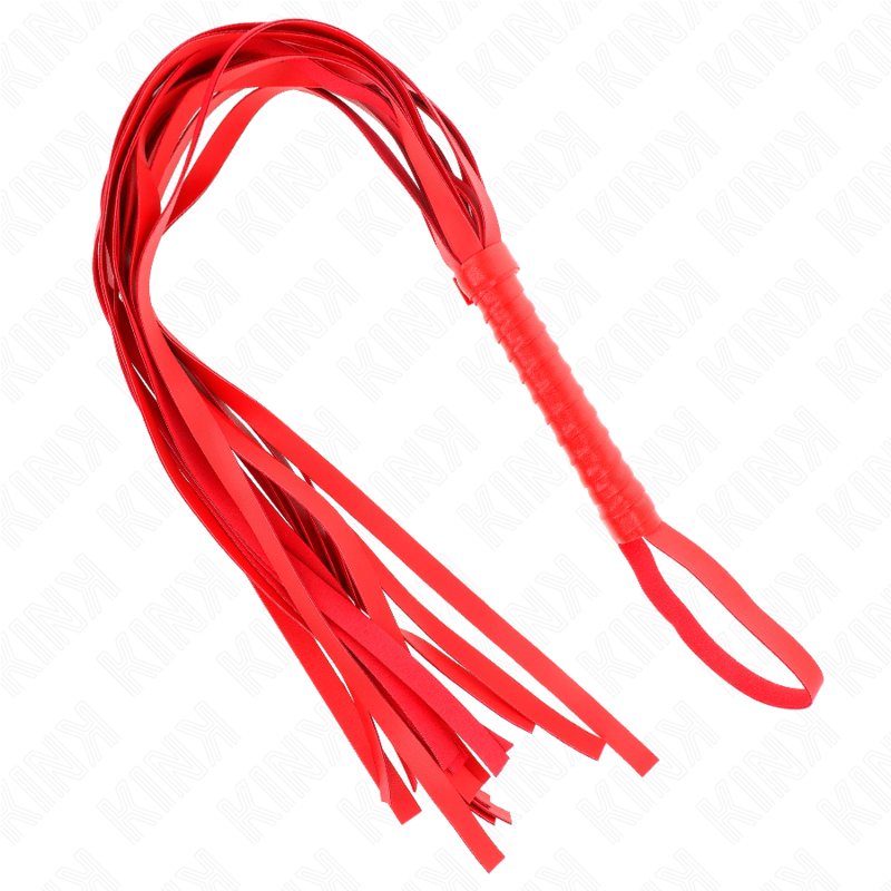 Frusta flogger rossa lunga 70 cm con manico corto KINK