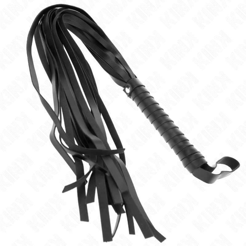 Frusta flogger nera lunga 70 cm con manico corto KINK