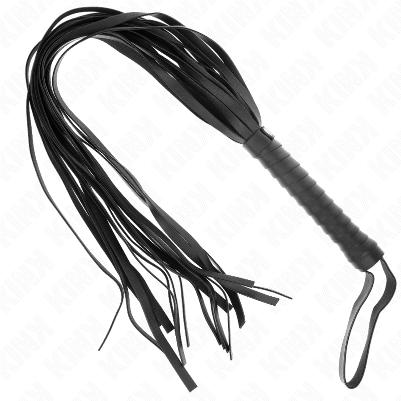 Frusta flogger nera lunga 70 cm con manico corto KINK