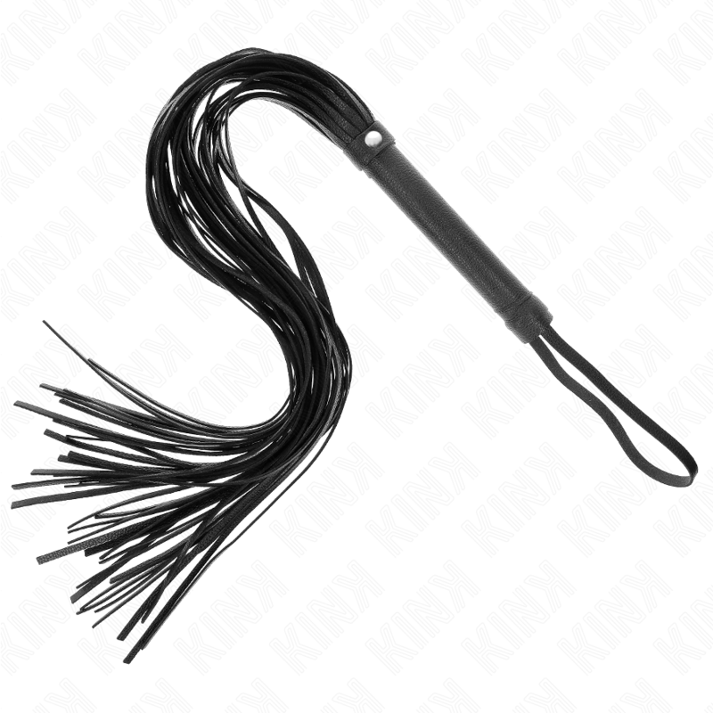 Frusta flogger in morbido PVC nero lunga 70 cm KINK