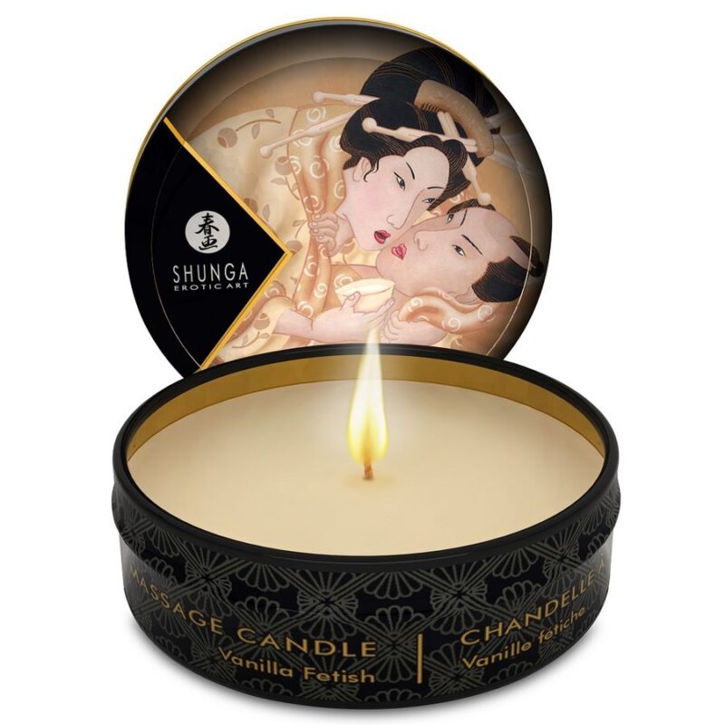 MINI CAREZZA A LUME DI CANDELA CANDELA DA MASSAGGIO + ESPOSITORI - immagine 2