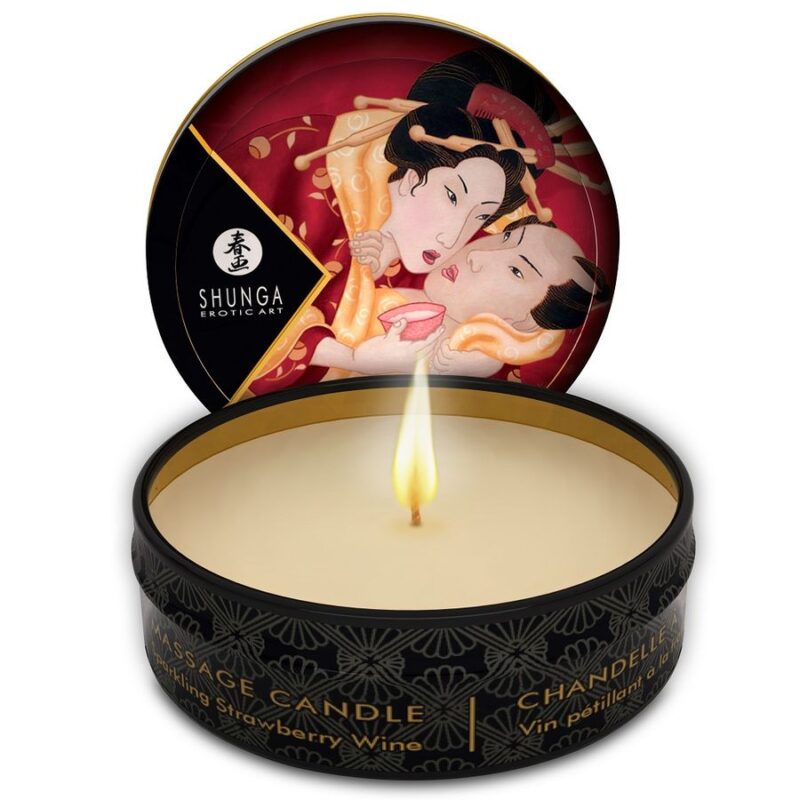 MINI CAREZZA A LUME DI CANDELA CANDELA DA MASSAGGIO + ESPOSITORI - immagine 4